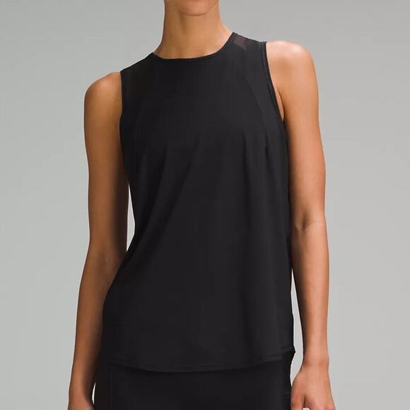 Lululemon Sculpt Tank Pleated Black Lightweight 10 Black Running Mesh Workout - Picture 1 of 8